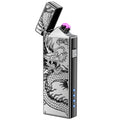 LcFun Electric Lighter USB Rechargeable Windproof Flameless Plasma Dual Arc Lighter Small Metal Pocket Lighters for Camping, Birthday Gifts for Men Husband (Nickel Brushed)
