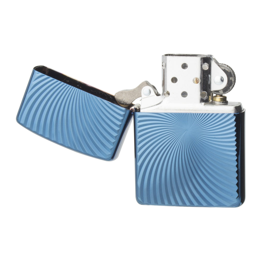 Zippo 62TIBL-Wave Lighter, Blue, Armor, Double Sided, Titanium Coating