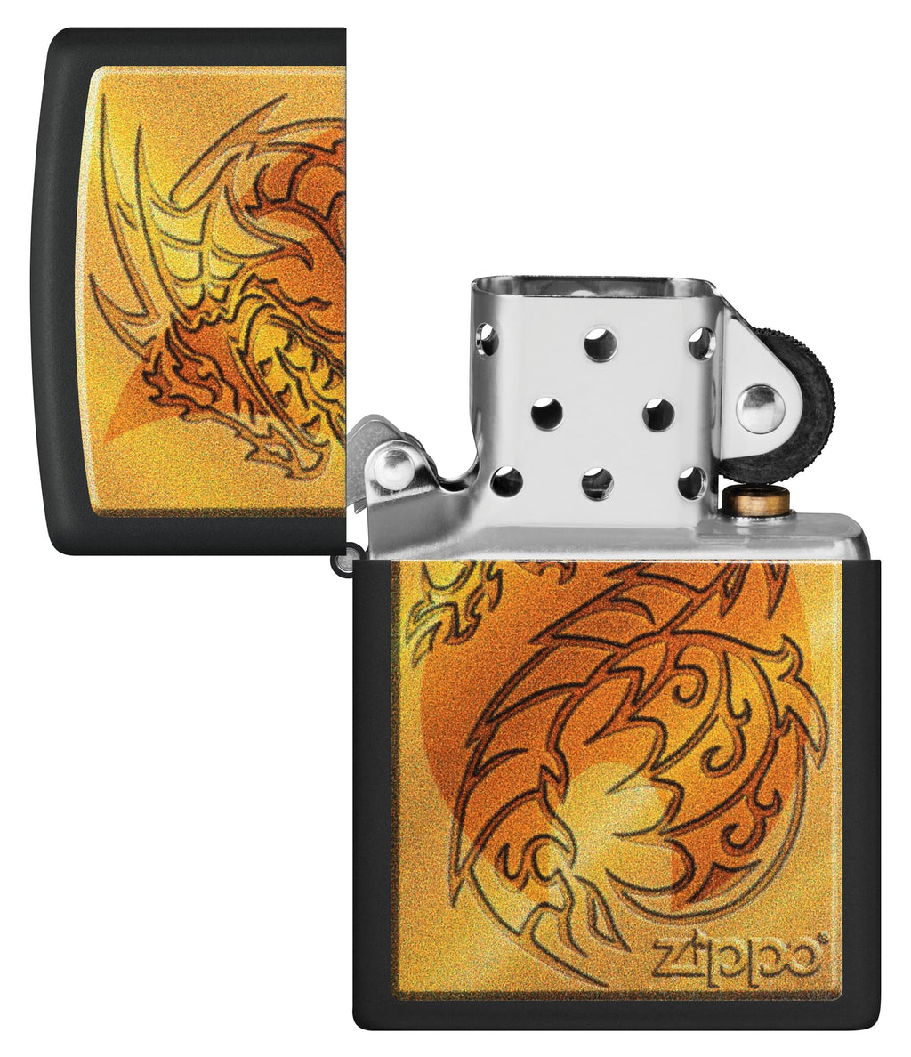 Zippo Armor High Polish Green Elegant Dragon Pocket Lighter, One Size