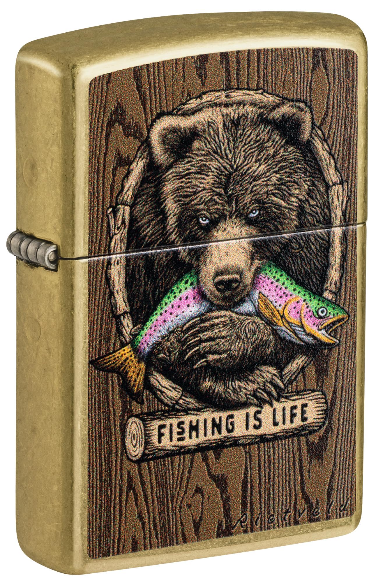 Zippo Animal Flair Design Armor High Polish Blue Pocket Lighter